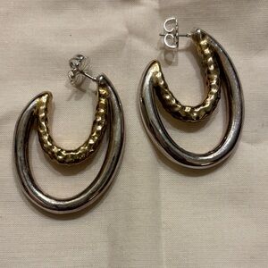 Gold and Silver Hoop Earrings